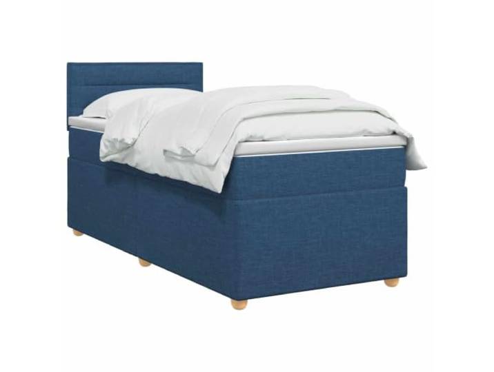 vidaXL Boxspringbett mit Matratze mit Kopfteil Blau 80 x 200 cm Stoff Modernes Design mit klaren Linien, Passt sich deinem Stil und Komfort an, Ideale Unterstützung für alle Schlafpositionen