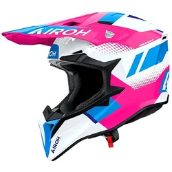 Airoh Wraaap Vision, Motocrosshelm - Pink/Weiß/Hellblau - S