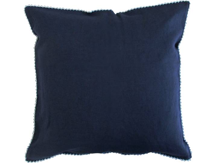 Kissenbezug FLEURESSE Provence , blau (navy), B:40cm L:40cm, Leinen, Obermaterial: 50% Baumwolle, 50% Leinen, Kissenbezüge, Kissenbezug, Leinen, Premium Qualität, kühlende Stoff