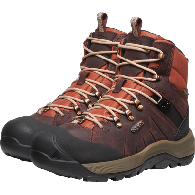 Winterstiefel KEEN "REVEL IV MID POLAR", Damen, Gr. 39, rot (andorra, safari), Leder, Schuhe Winterstiefel, Snowboots, Winterboots, Winterschuhe, wasserdicht