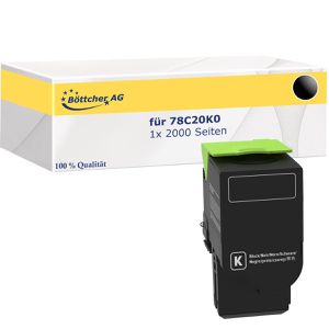 kompatibel für Lexmark 78C20K0 Prebate, Kompatibler Toner , 2000 Seiten, schwarz