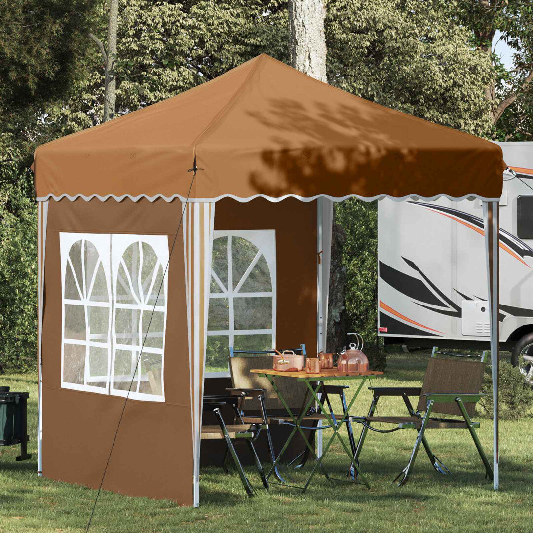 Vidaxl Pop-Up Party Tent Oxford Fabric Canopy Event Shelter Outdoor Gazebo Beige 195cm W x 195cm D
