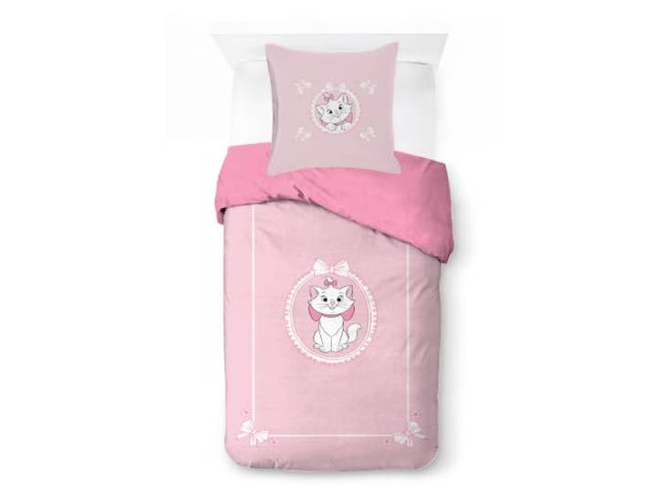 Disney Aristocats Kinder Bettwäsche-Set 100% Baumwolle für Mädchen, Rosa
