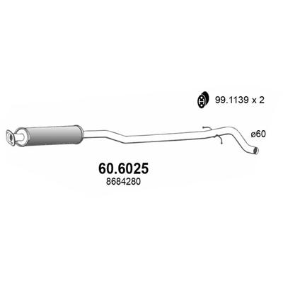 ASSO Mittelschalldämpfer 606025 für Volvo