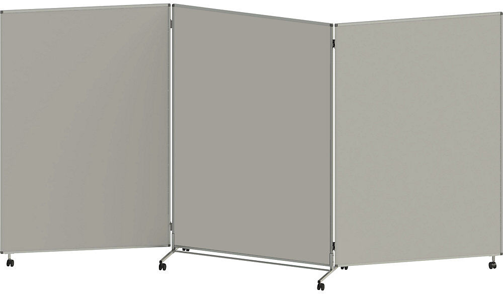 Präsentationswand, faltbar und mobil, HxBxT 1905 x 3640 x 500 mm, hellgrau eurokraft basic