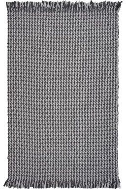 Domani Oahu Casual Houndstooth Handwoven Wool Area Rug with Fringe