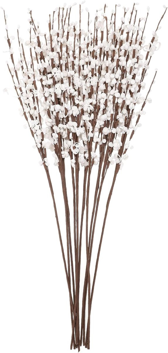 Set van 10 witte kunstjasmijnbloemen voor boho-decoratie, 55 cm