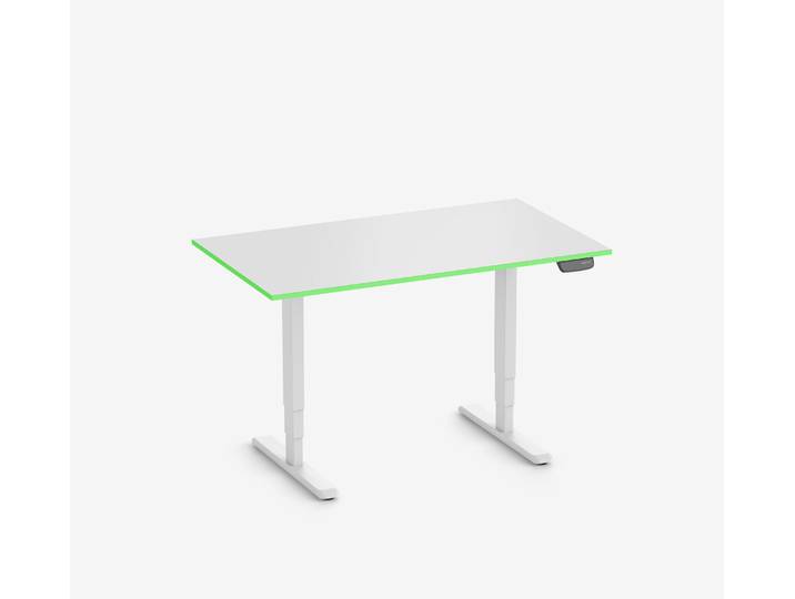 Primus Gamingschreibtisch Rechteck, Weiß Silk-Touch Acid Green 140x80