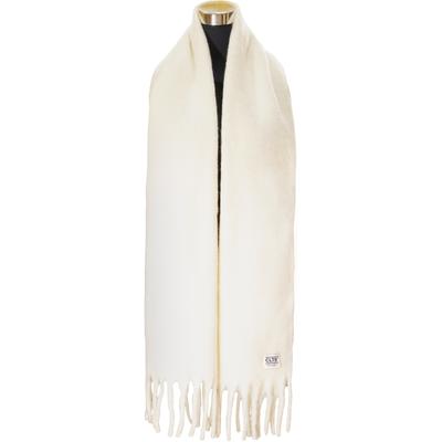 XXL-Schal CHILLOUTS "Govinda Scarf", Damen, weiß (sanftes weiß), Feinstrick, Kunstfaser, unifarben, Modetücher, mit eleganten Fransen