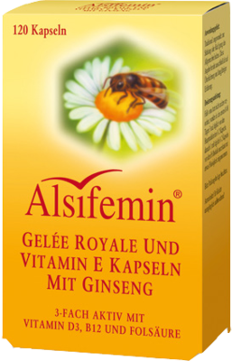 Alsitan GmbH ALSIFEMIN Gelee Royal+Vit.E m.Ginseng Kapseln 48,6 g 02201292