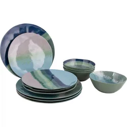 Bo-Camp Halo Geschirrset 12 teilig blau / grün