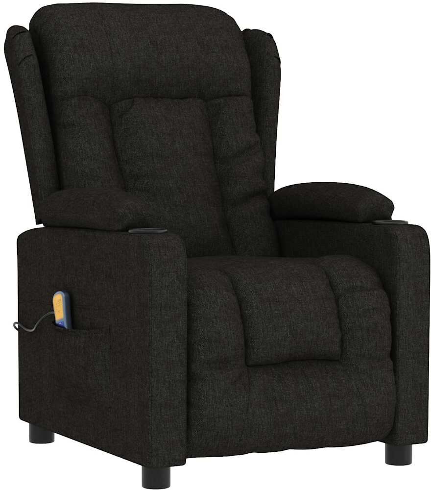 vidaXL Fauteuil de massage Noir Tissu