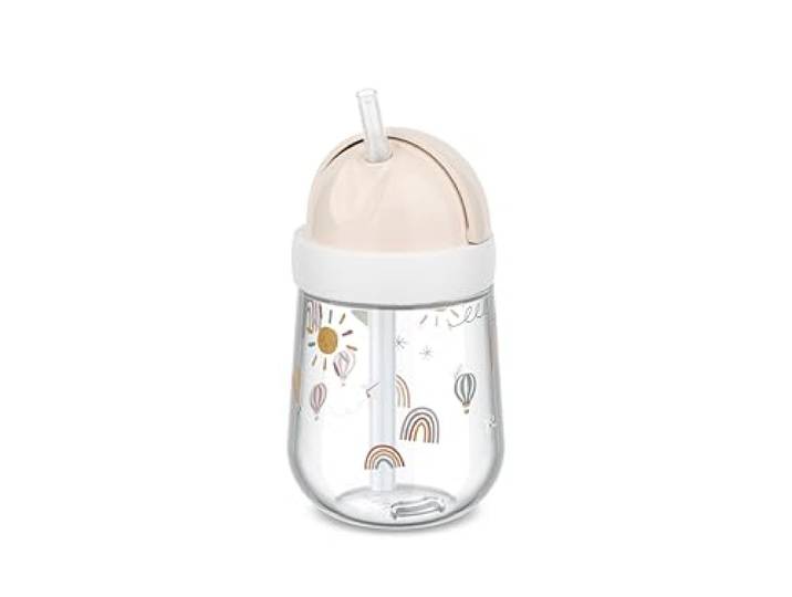 Mepal - Mio rietjesbeker, vanaf 9 maanden, lekvrije drinkfles voor peuters, vaatwasserbestendig en BPA-vrij, 300 ml, Sunshine & Rainbow