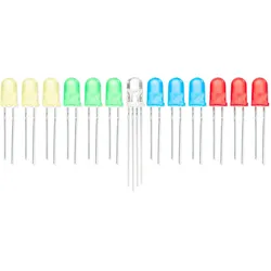 Soldered 5mm diffuse LEDs Set, blau rot gelb grün & RGB, gemeinsame Kathode