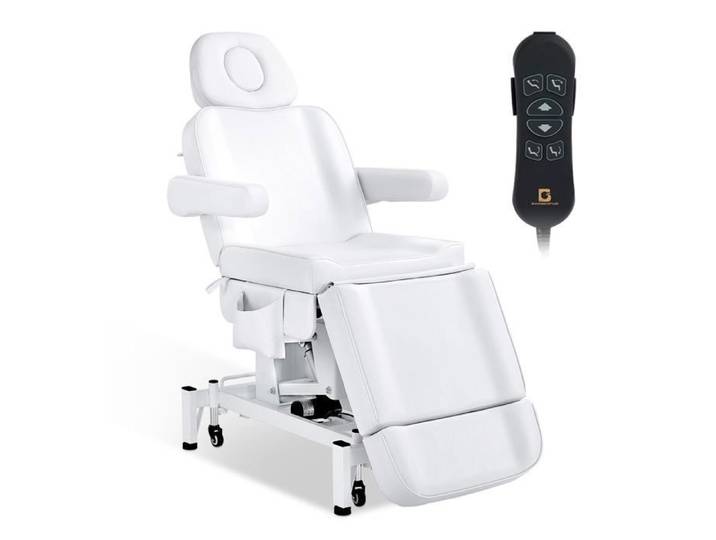 BarberPub Fauteuil de beauté électrique à 3 moteurs accoudoirs pivotants à 180° pour salon de SPA 0754W