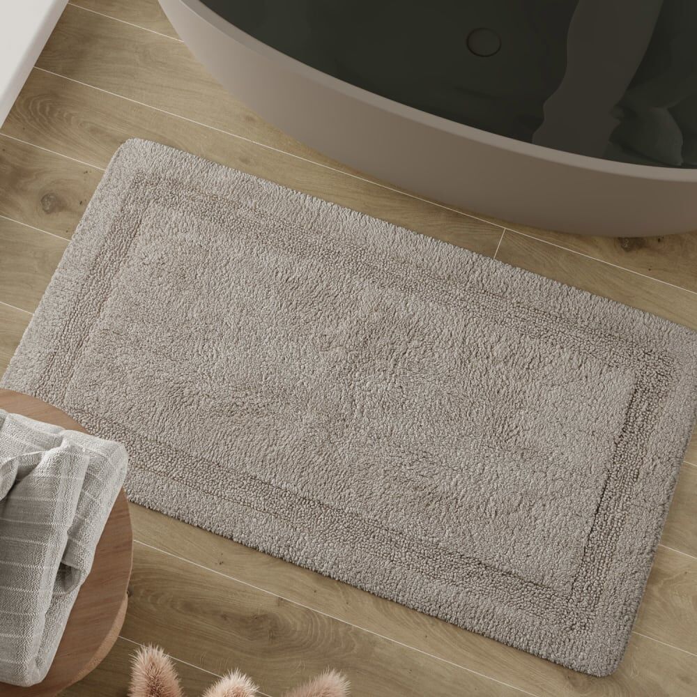 Wecon Home Tapis de bain greige en coton 80x150 Beige 150x3x80cm
