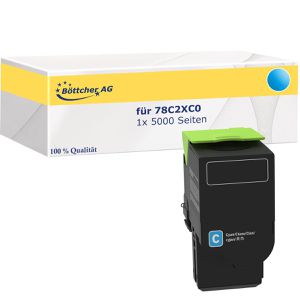 kompatibel für Lexmark 78C2XC0 Prebate, Kompatibler Toner , 5000 Seiten, cyan