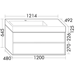 Burgbad Mineralguss-Waschtisch+Waschtischunterschrank Uomo Preisgruppe 2 RAL-Farbe Solid SHON121LF7472C0001