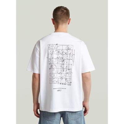 T-Shirt G-STAR "Back Graphic Relaxed T-Shirt", Herren, Gr. L, weiß, Obermaterial: 100% Baumwolle, Shirts T-Shirt