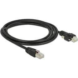 Delock Patchkabel: S/STP 2m schwarz (S/STP, CAT6, 2 m), Netzwerkkabel