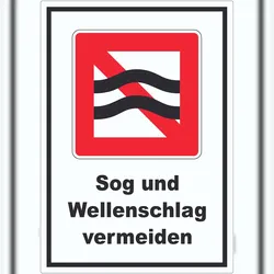 HB-Druck Sog und Wellenschlag vermeiden Symbol und Text A0 (841x1189mm)