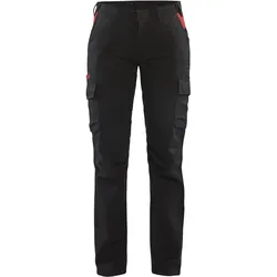 Damen Stretch Bundhose "7144" Industrie - C34 - schwarz/rot