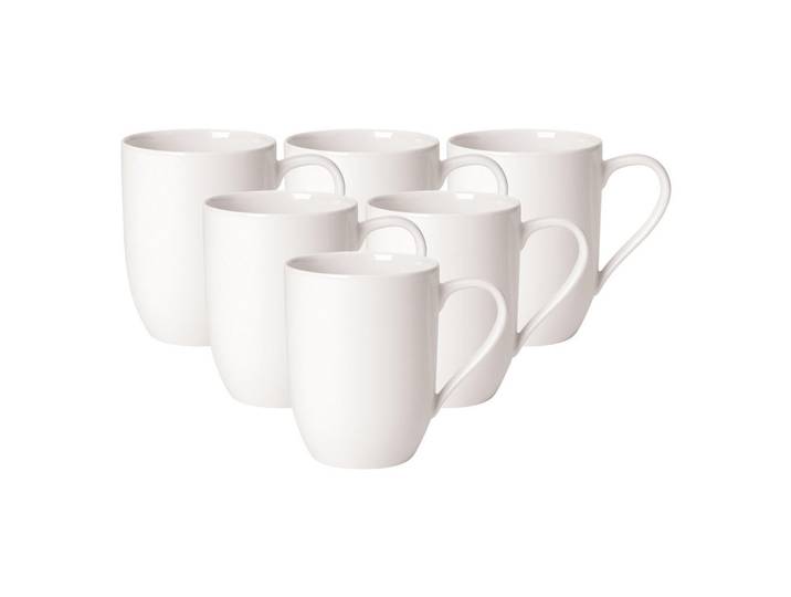 Villeroy & Boch Kaffeebecher For Me weiß 290 ml 6er Set, Weiß, Keramik, Geschirr, Tassen, Kaffeebecher