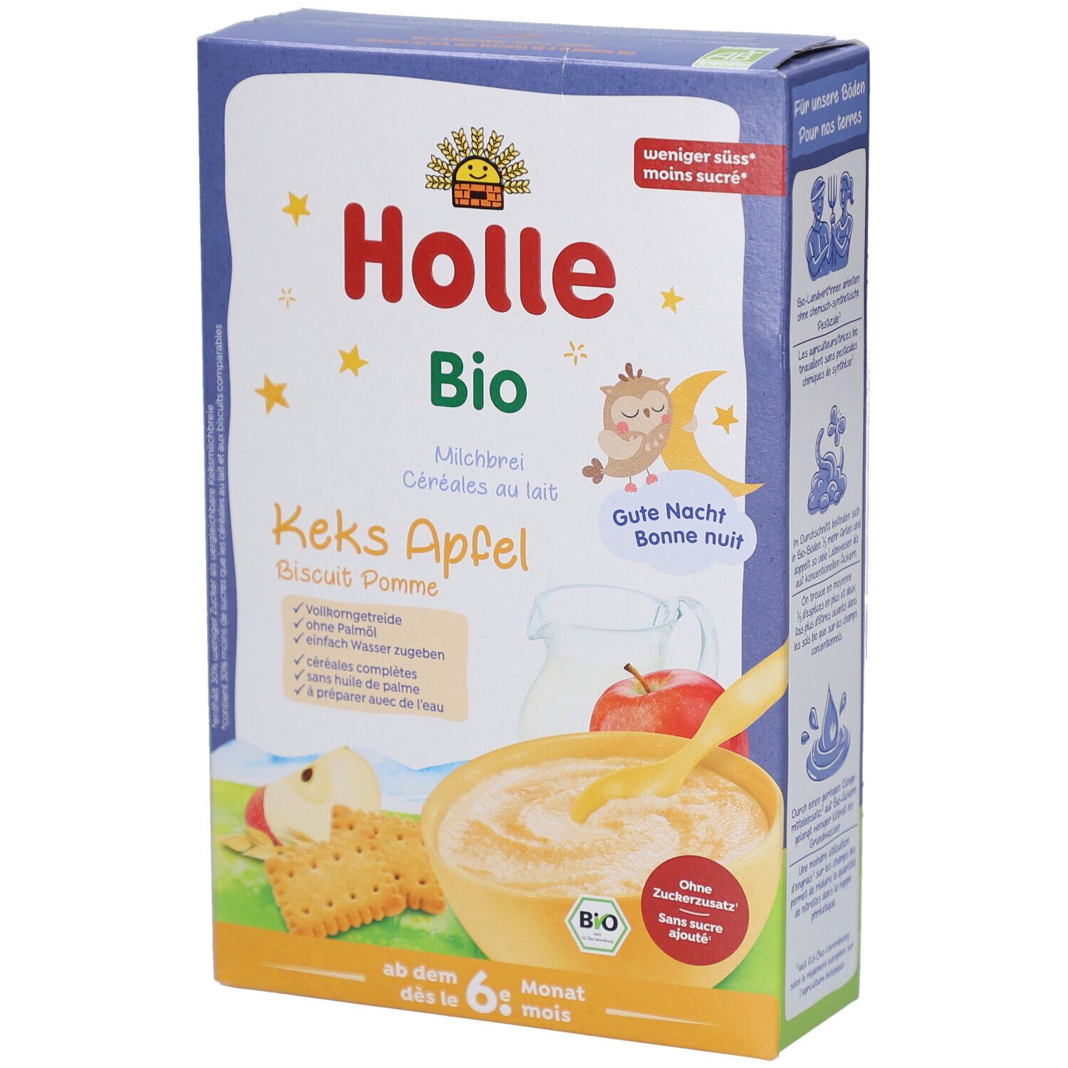 Holle Milchbrei Keks Apfel Bio 250 g Retard-Granulat