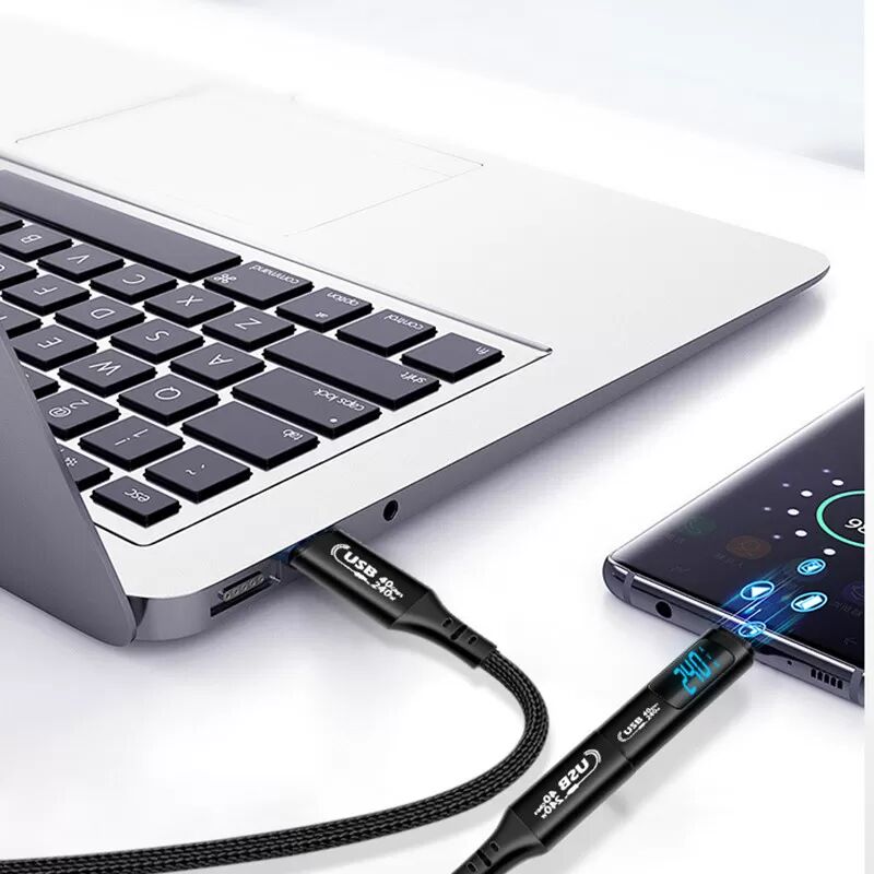 INF USB4 Digitalanzeige-Adapter: 240W, 40Gbps Datentransfer Schwarz