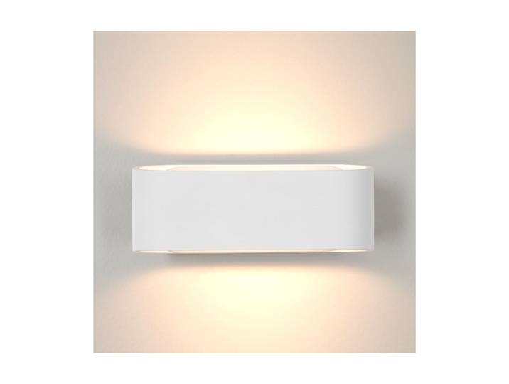 Applique murale rectangulaire en métal blanc, 16 x 7 cm