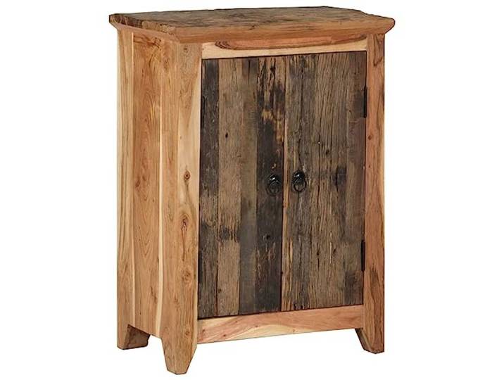 GHVBNMF Sideboard 55x33x75 cm Massivholz Akazie Altholz Kommode Rustikaler Beistellschrank aus Echtholz für Wohnzimmer und Schlafzimmer mit geräumigem Innenraum und Abstellfläche.