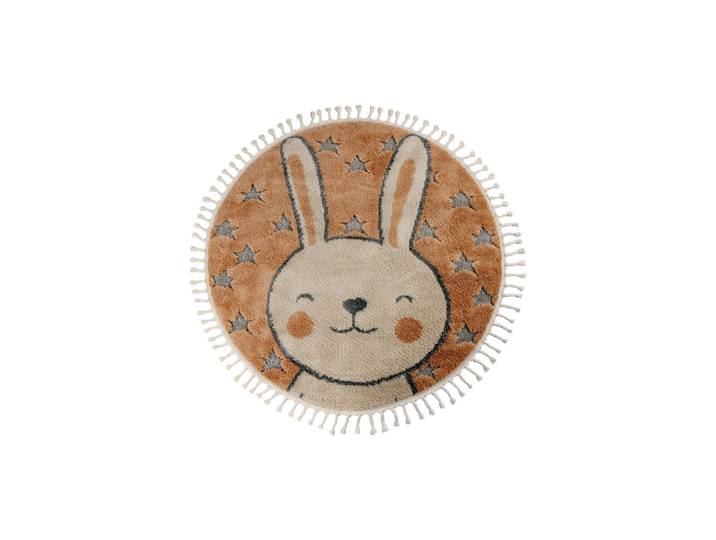Kinderteppich KAYOOM Modena 415 , beige, H:11mm Ø:133cm, Polypropylen, Teppiche, Kinderteppich, auch in rund, Kurzflor, Hoch Tief, mit Fransen