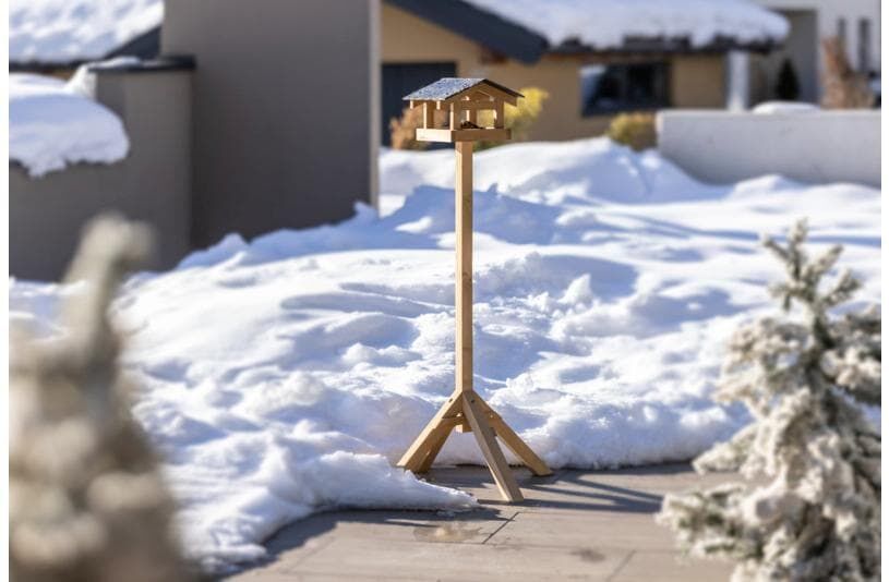 Vogelhaus WINDHAGER "Steinplatte", beige (nature, schwarz), B:31,5cm H:22,5cm T:28,5cm, Tierhäuser, Vogelhaus nature, schwarz B/H/T: 31,5cm x 22,5cm x 28,5cm