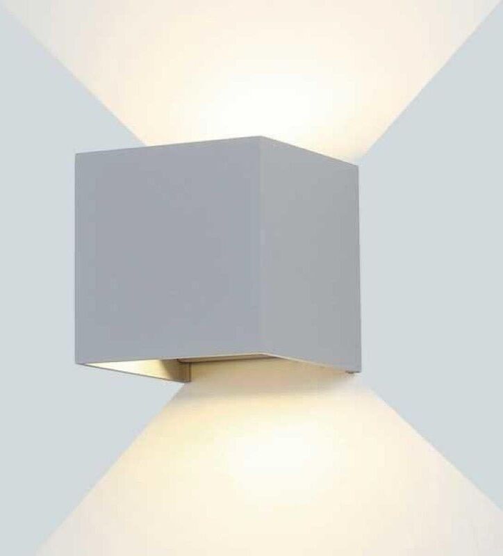 Optonica Applique Murale Grise LED 12W IP54 Carré - Blanc Chaud 2300K - 3500K
