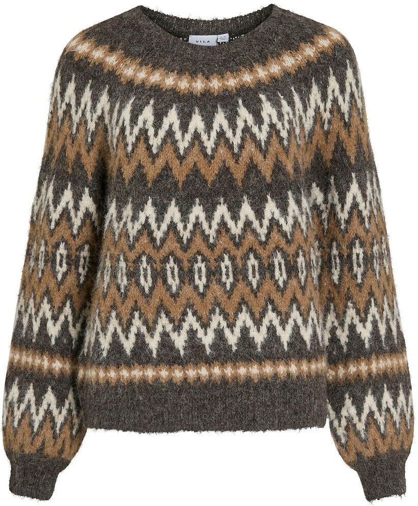VILA Pull manches longues imprimé jacquard