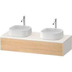 Duravit Zencha Konsolenwaschtischunterbau, 1300x550mm,1 Auszug, 2 Ausschnitte, ZE4813B30840000, Farbe: Front: Eiche Natur/Korpus: Weiss supermatt