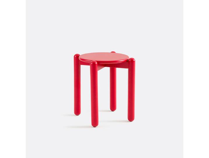 LA REDOUTE Tabouret hêtre massif coloré, COLOQUO Rouge