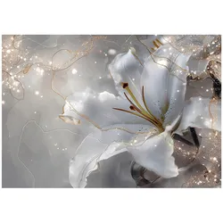 FOTOTAPETE Blumen Lilien Beige 400x280 cm