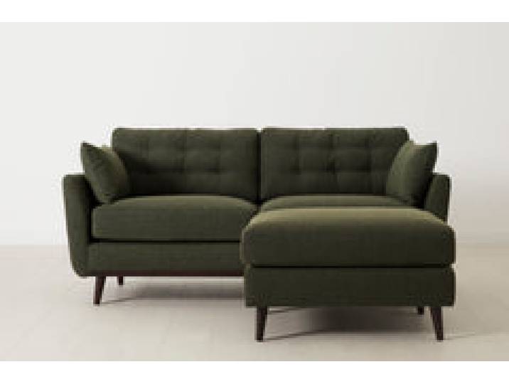 Model 10 Zweisitzer Sofa mit Hocker, Farngrün
