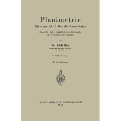 Planimetrie, Taschenbuch von Adolf Hess, Springer Berlin, 978-3-662-35569-5