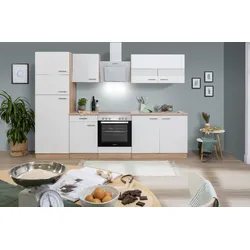Respekta Küchenzeile ca 270 cm mit Kühlschrank -versch. Ausführungen - weiß
