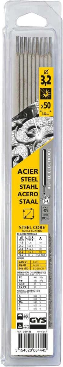 GYS Elektroden type Stahl 0,32 mm (50 stuks)