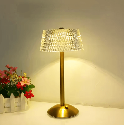 Inspire Curations Rechargeable Crystal LED Table Lamp With Diamond Pattern a