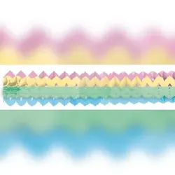 2 Mini Girlanden aus Papier Pastell Regenbogen Farben