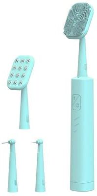 United Multifunction Facial Cleansing Device And Teeth Cleaning Tool With LED Light blue