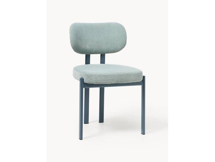 Chaise rembourrée en velours côtelé Adrien