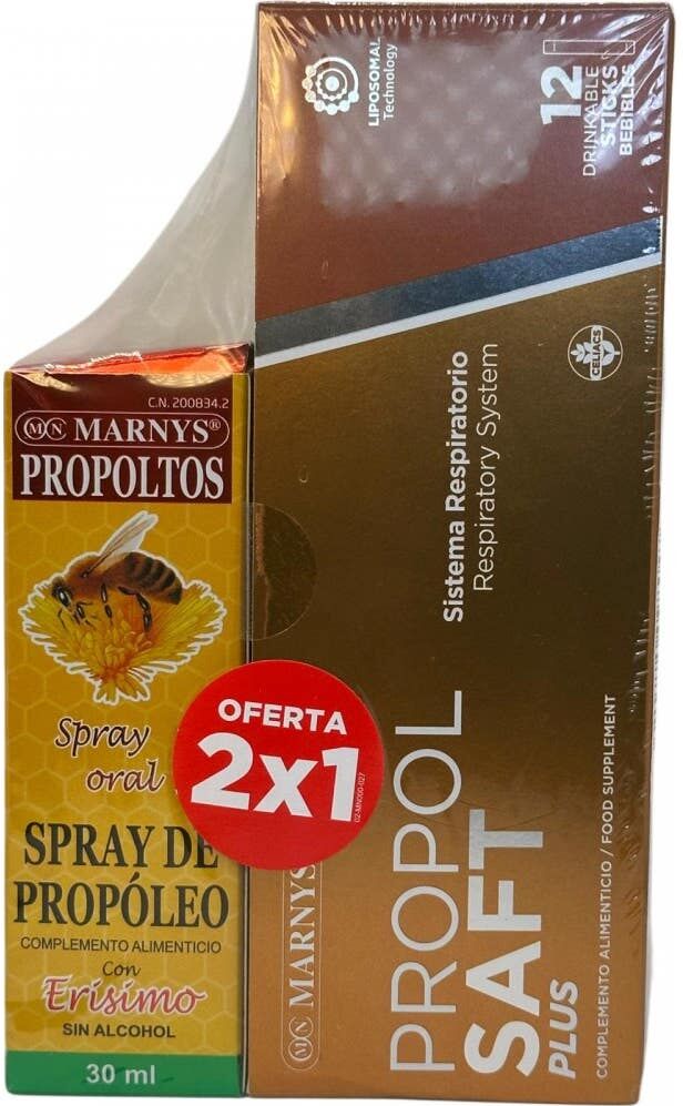 Marnys Pack Spray Propóleo + Propolsaft Plus 12 Sticks