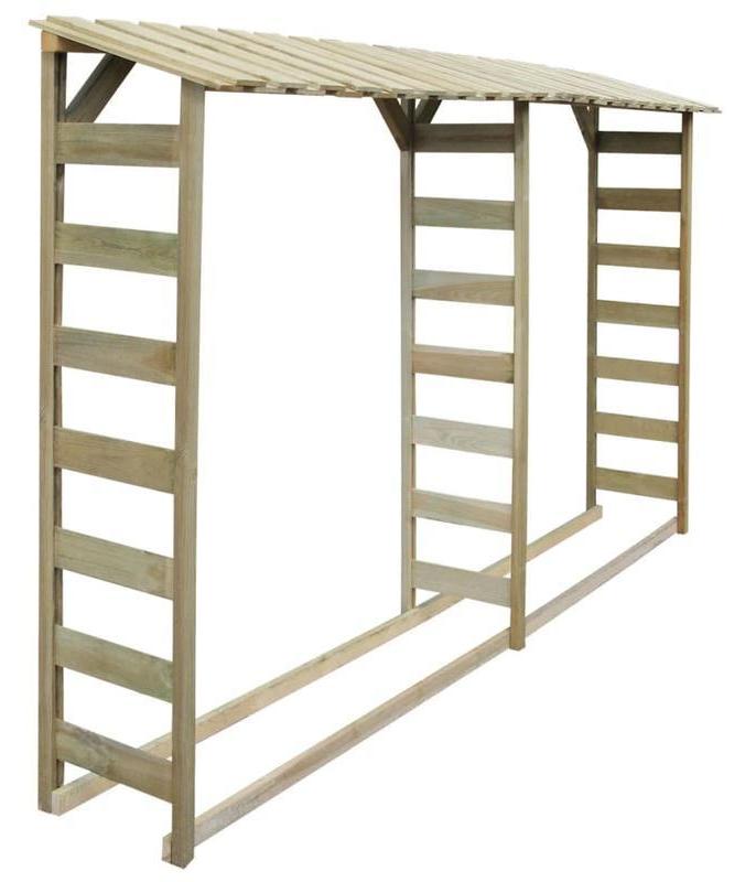 Außenlager für Holz, extra groß, 300x44x176 cm, wetterfeste Metallkonstruktion