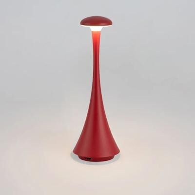 Smart Shopping Spot Rechargeable Mushroom Touch Bedside Lamp Wireless USB C Table Light red