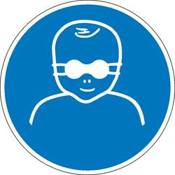 SAFETYMARKING Gebotsschild Kleinkinder durch weitgehend lichtundurchlässige Augenabschirmung schützen Folie selbstklebend (Ø) 100 mm ISO 7010 1 St. 21.0379